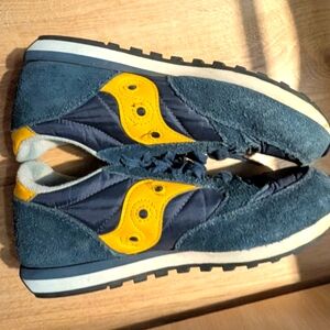 Saucony JAZZ Original Blue and Yellow Retro Sneakers Sz 3.5